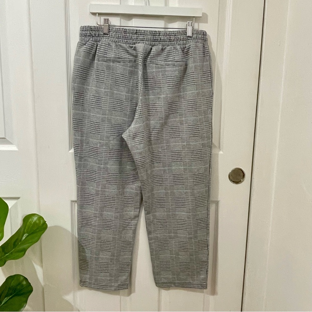 a new day Gray Plaid Drawstring Joggers Large Women SweatPants Athletic Casual - Picture 2 of 7